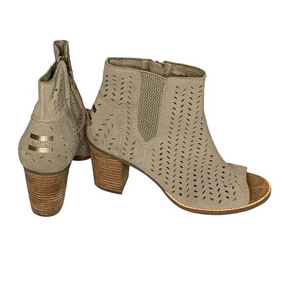 Toms‎ Majorca suede peep toe heel ankle bootie. Size 8.5 - Picture 7 of 14